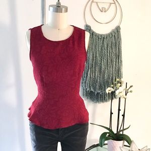 Pins And Needles Red Peplum Top